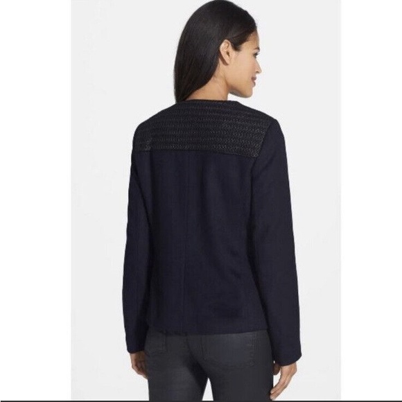 Eileen Fisher Raffia Wool Weave Jacket Black S - Picture 2 of 7